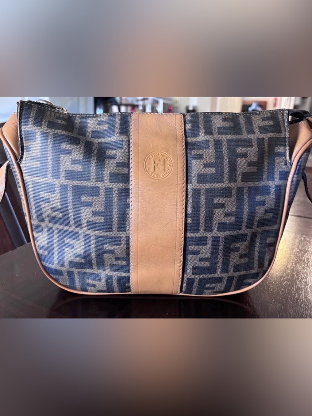 COA AUTHENTICATED Vintage 1980s Fendi Zucca Monogram Crossbody Camera Bag